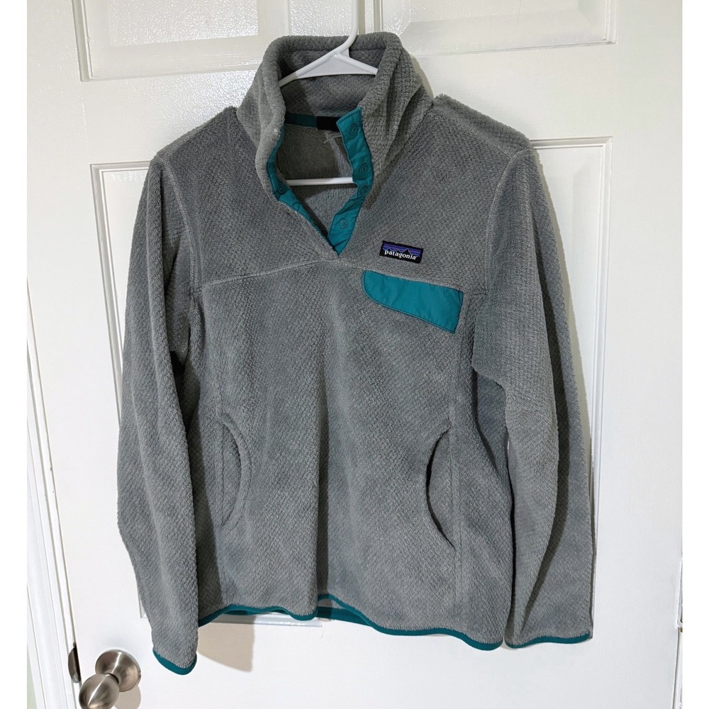 Patagonia Womens Re-Tool Snap-T Fleece Pullover Grey Teal Medium 25442